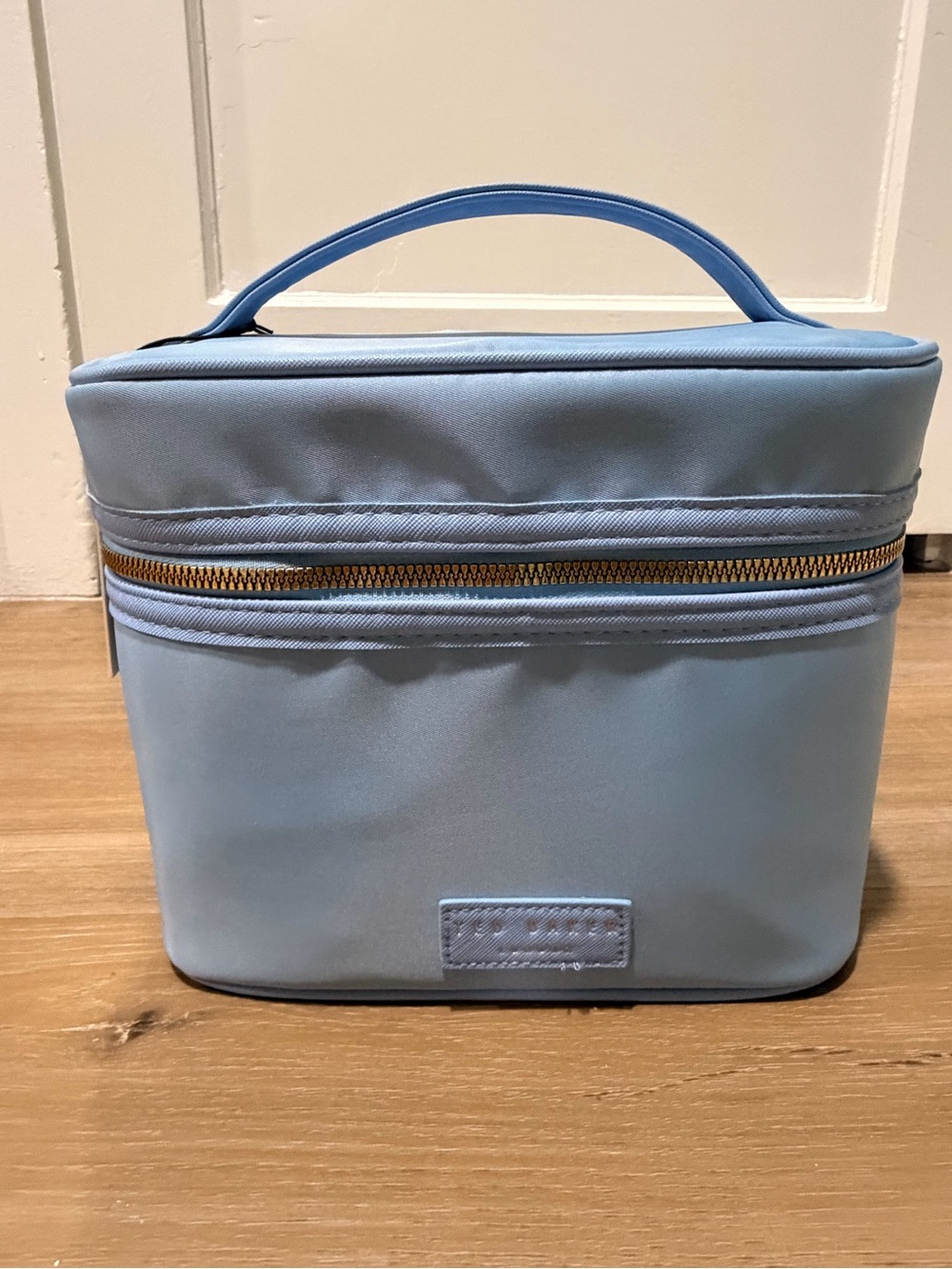 Ted Baker Light Blue Cosmetic makeup train travel case with floral interior